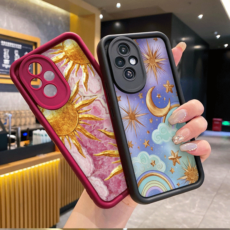Huawei Mate 60 - Vintage gouden sterrenhemel zon maan geprinte