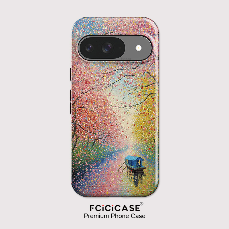 Google Pixel 8A - Fcicicase Kleurrijke Boomboot Print Telefoonhoesje voor