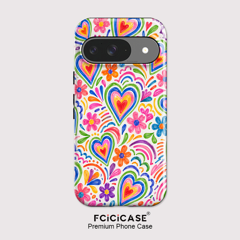 Google Pixel 8A - Fcicicase Voor Pixel 10A Liefdeshart Bloem