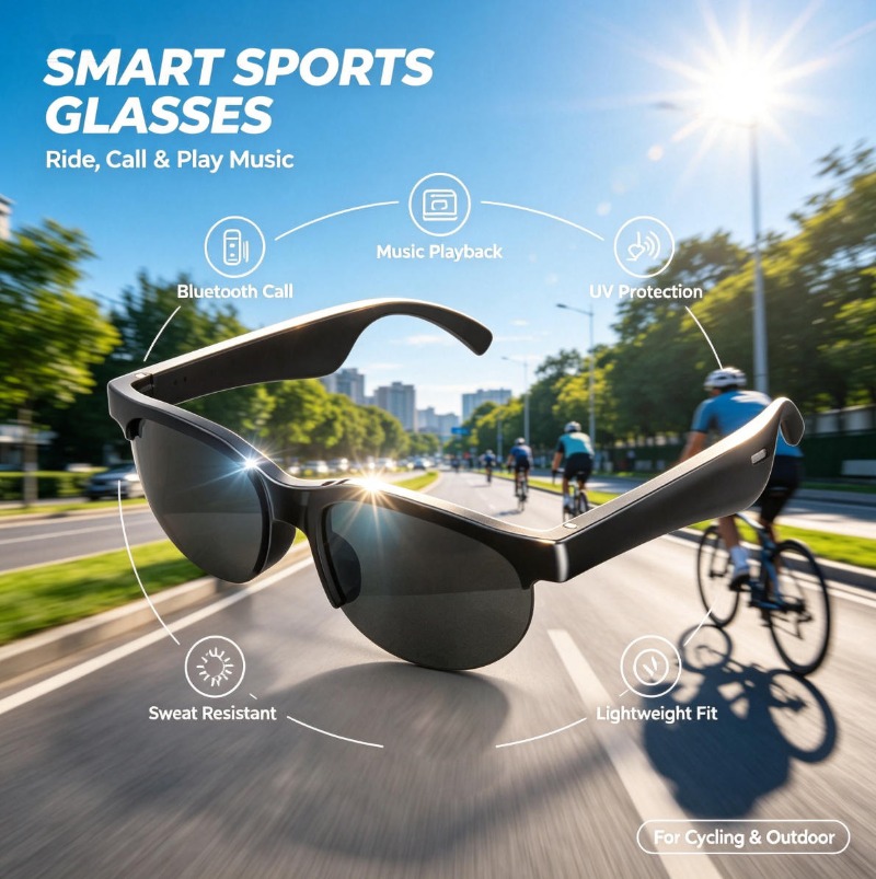 Slimme bril met Bluetooth, muz - Smart Glasses Lens recensie en prijs