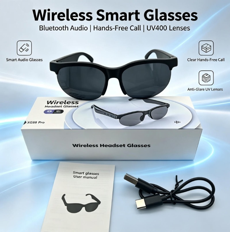 Slimme bril met Bluetooth, muz - Smart Glasses Lens recensie en prijs