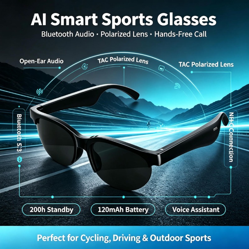 Slimme sportbril met open oor- - Smart Glasses Lens recensie en prijs